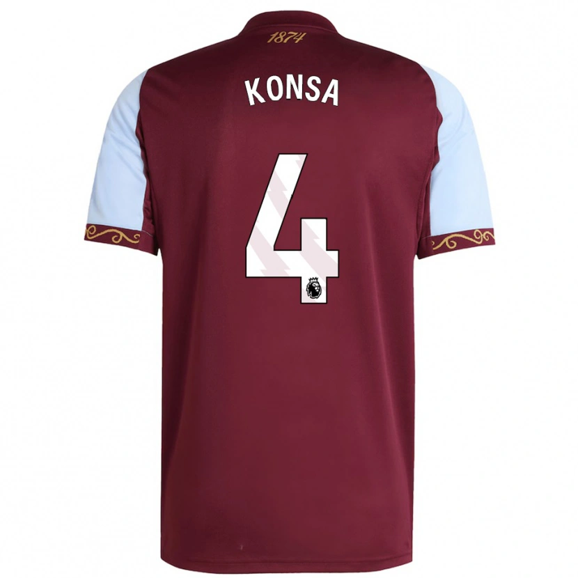 Danxen Dámské Ezri Konsa #4 Burgundská Nebesky Modrá Domů Hráčské Dresy 2025/26 Dres