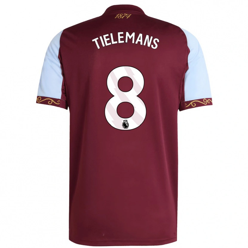 Danxen Dámské Youri Tielemans #8 Burgundská Nebesky Modrá Domů Hráčské Dresy 2025/26 Dres