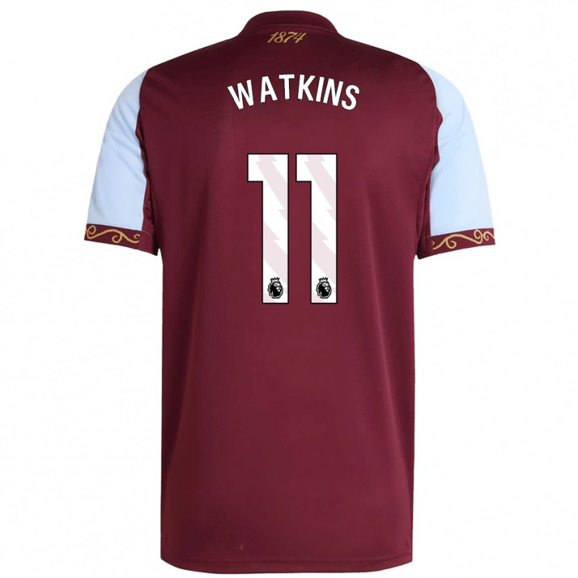 Danxen Dámské Ollie Watkins #11 Burgundská Nebesky Modrá Domů Hráčské Dresy 2025/26 Dres