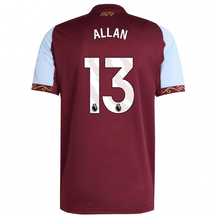 Danxen Dámské Jack Allan #13 Burgundská Nebesky Modrá Domů Hráčské Dresy 2025/26 Dres