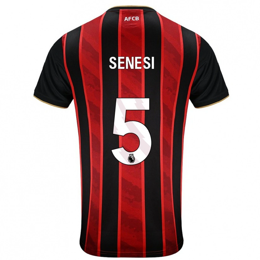 Danxen Dámské Marcos Senesi #5 Červená Černá Domů Hráčské Dresy 2025/26 Dres