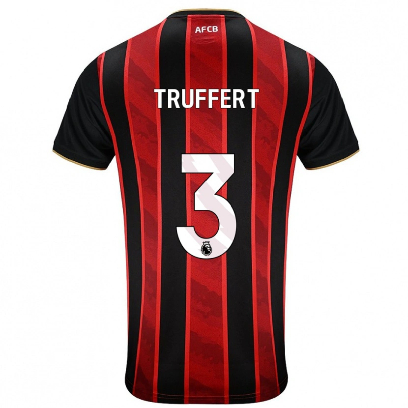 Danxen Dámské Adrien Truffert #3 Červená Černá Domů Hráčské Dresy 2025/26 Dres