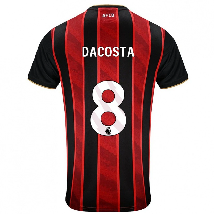 Danxen Dámské Malcom Dacosta #8 Červená Černá Domů Hráčské Dresy 2025/26 Dres