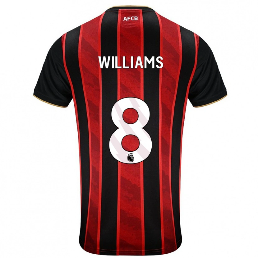 Danxen Dámské Phoebe Williams #8 Červená Černá Domů Hráčské Dresy 2025/26 Dres