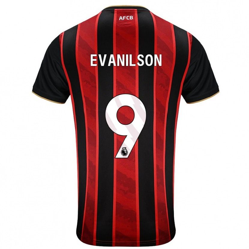 Danxen Dámské Evanilson #9 Červená Černá Domů Hráčské Dresy 2025/26 Dres