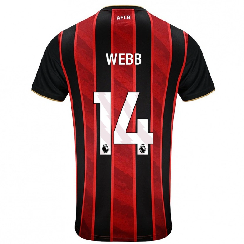 Danxen Dámské Harry Webb #14 Červená Černá Domů Hráčské Dresy 2025/26 Dres