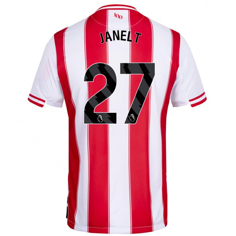Danxen Dámské Vitaly Janelt #27 Červená Bílá Domů Hráčské Dresy 2025/26 Dres