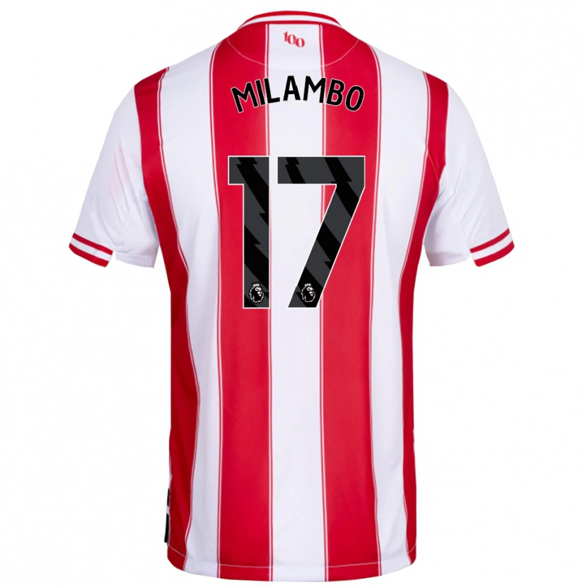 Danxen Dámské Antoni Milambo #17 Červená Bílá Domů Hráčské Dresy 2025/26 Dres