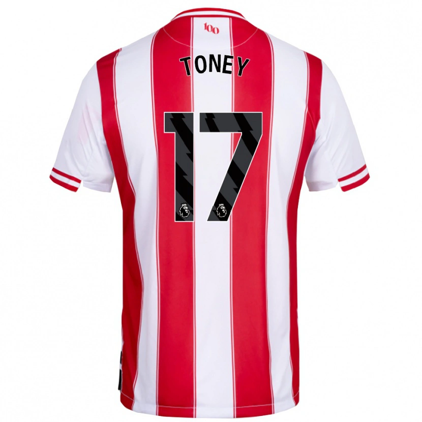 Danxen Dámské Ivan Toney #17 Červená Bílá Domů Hráčské Dresy 2025/26 Dres