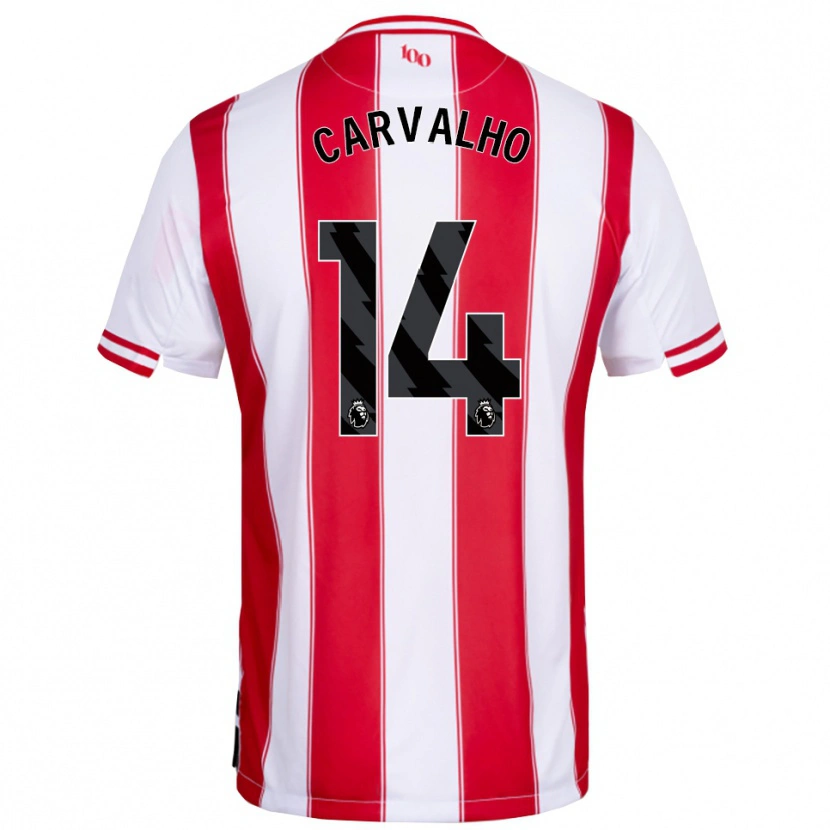 Danxen Dámské Fábio Carvalho #14 Červená Bílá Domů Hráčské Dresy 2025/26 Dres