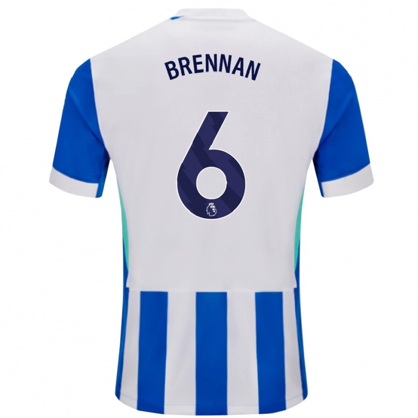 Danxen Dámské Zach Brennan #6 Modrá Bílá Domů Hráčské Dresy 2025/26 Dres