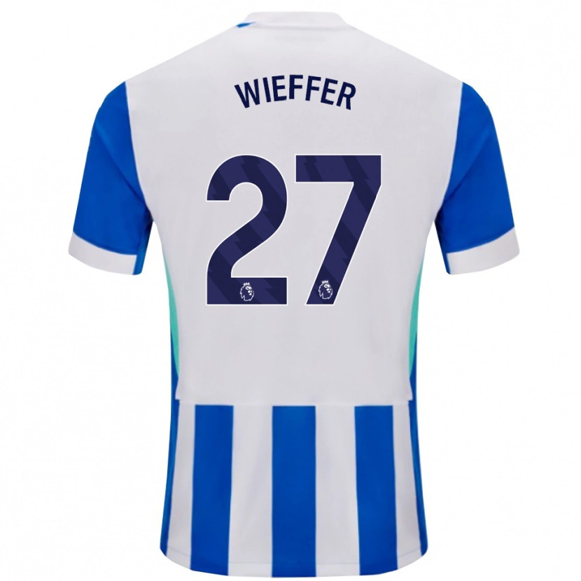 Danxen Dámské Mats Wieffer #27 Modrá Bílá Domů Hráčské Dresy 2025/26 Dres