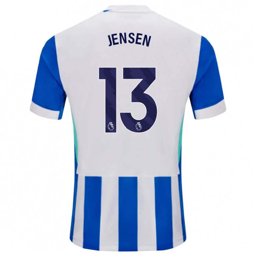 Danxen Dámské Sebastian Jensen #13 Modrá Bílá Domů Hráčské Dresy 2025/26 Dres
