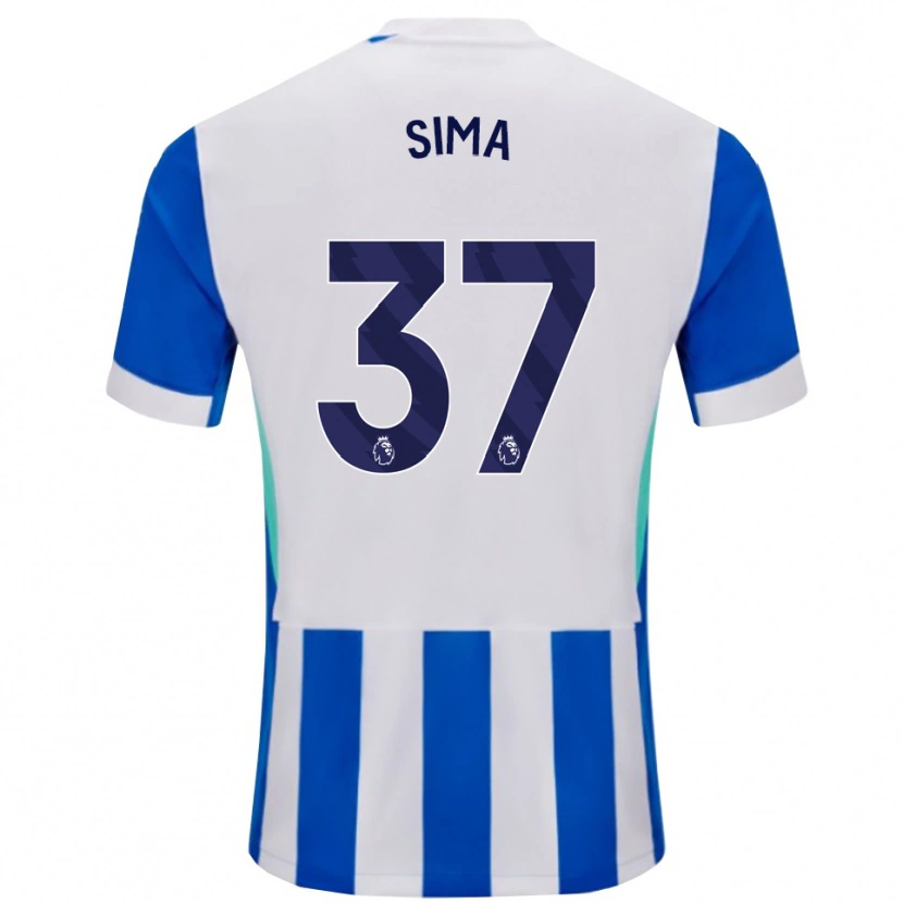 Danxen Dámské Abdallah Sima #37 Modrá Bílá Domů Hráčské Dresy 2025/26 Dres