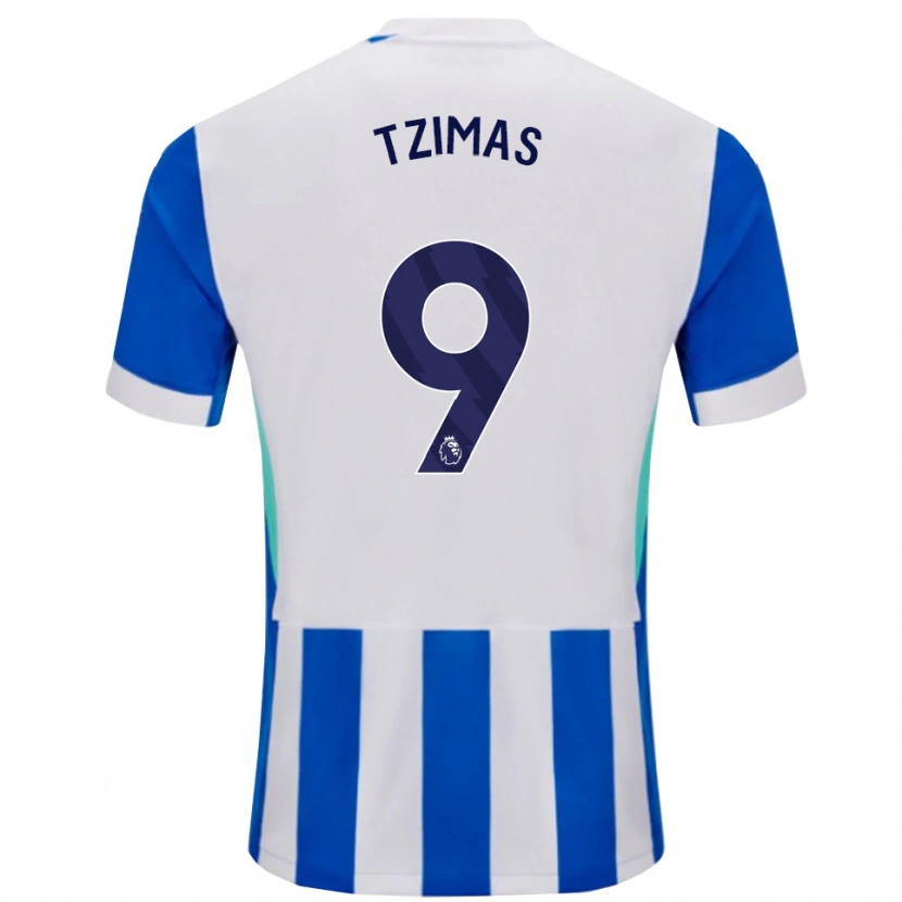 Danxen Dámské Stefanos Tzimas #9 Modrá Bílá Domů Hráčské Dresy 2025/26 Dres
