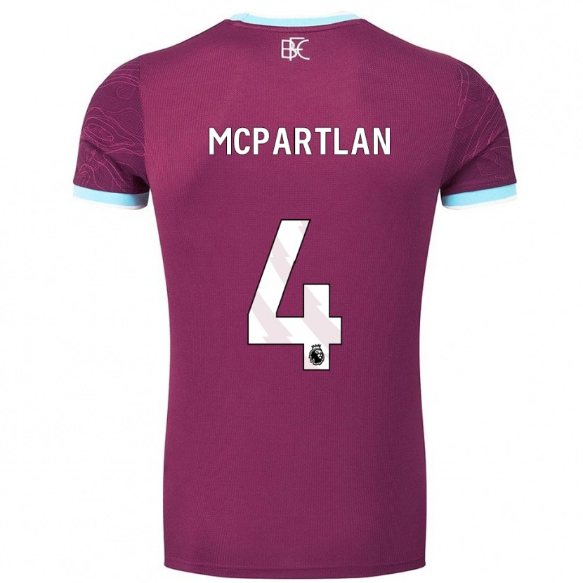 Danxen Dámské Brenna Mcpartlan #4 Burgundská Nebesky Modrá Domů Hráčské Dresy 2025/26 Dres