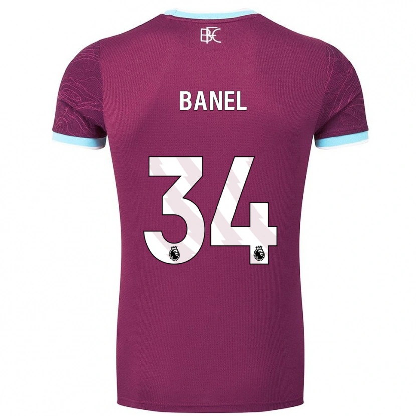 Danxen Dámské Jaydon Banel #34 Burgundská Nebesky Modrá Domů Hráčské Dresy 2025/26 Dres