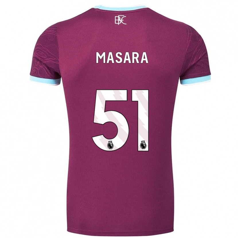 Danxen Dámské Vernon Masara #51 Burgundská Nebesky Modrá Domů Hráčské Dresy 2025/26 Dres