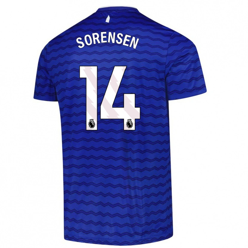 Danxen Dámské Nicoline Sorensen #14 Modrá Tmavě Modrá Domů Hráčské Dresy 2025/26 Dres