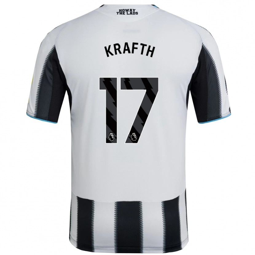 Danxen Dámské Emil Krafth #17 Černá Bílá Domů Hráčské Dresy 2025/26 Dres