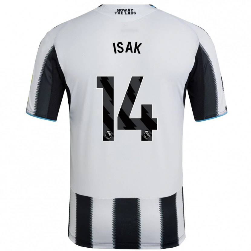 Danxen Dámské Alexander Isak #14 Černá Bílá Domů Hráčské Dresy 2025/26 Dres