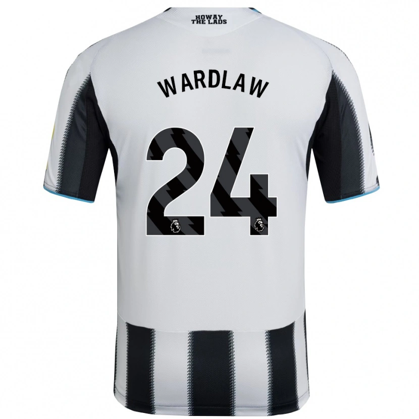 Danxen Dámské Charlotte Wardlaw #24 Černá Bílá Domů Hráčské Dresy 2025/26 Dres