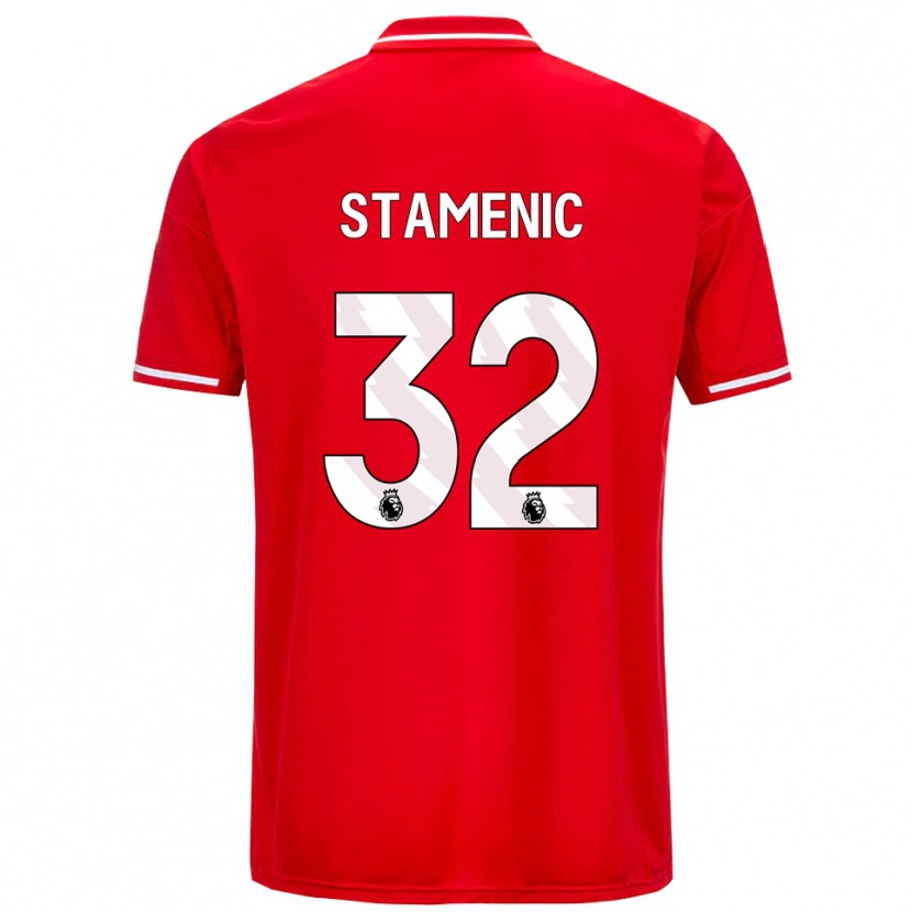 Danxen Dámské Marko Stamenic #32 Červená Bílá Domů Hráčské Dresy 2025/26 Dres