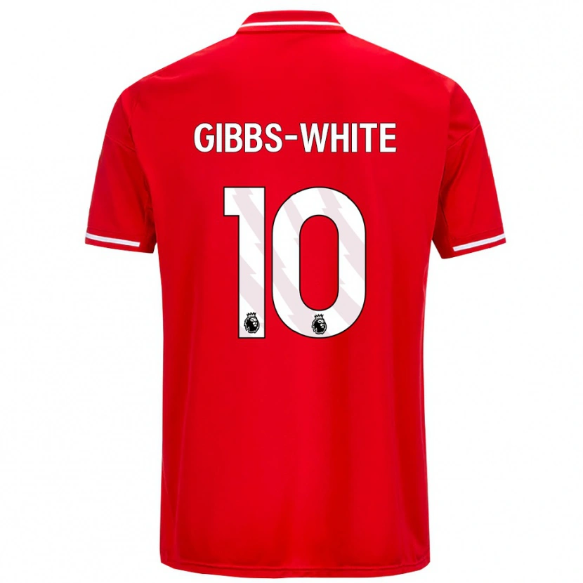 Danxen Dámské Morgan Gibbs-White #10 Červená Bílá Domů Hráčské Dresy 2025/26 Dres