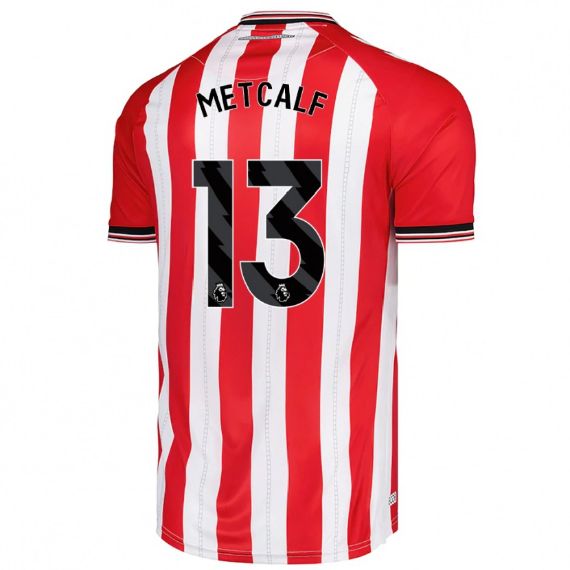 Danxen Dámské Ben Metcalf #13 Červená Bílá Domů Hráčské Dresy 2025/26 Dres