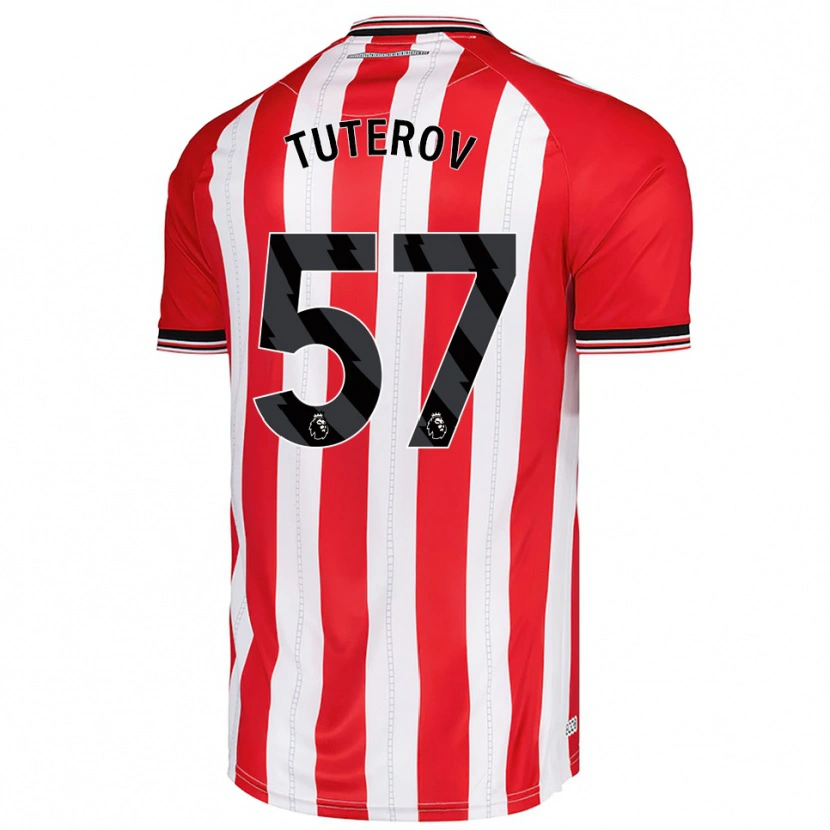 Danxen Dámské Timur Tuterov #57 Červená Bílá Domů Hráčské Dresy 2025/26 Dres