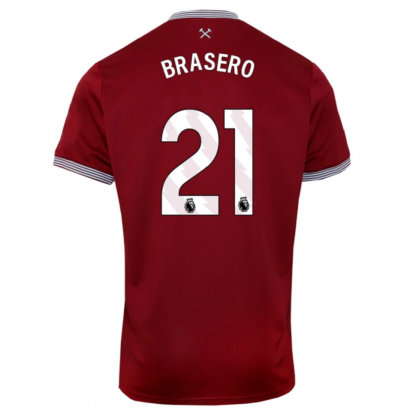 Danxen Dámské Sarah Brasero #21 Burgundská Bílá Domů Hráčské Dresy 2025/26 Dres
