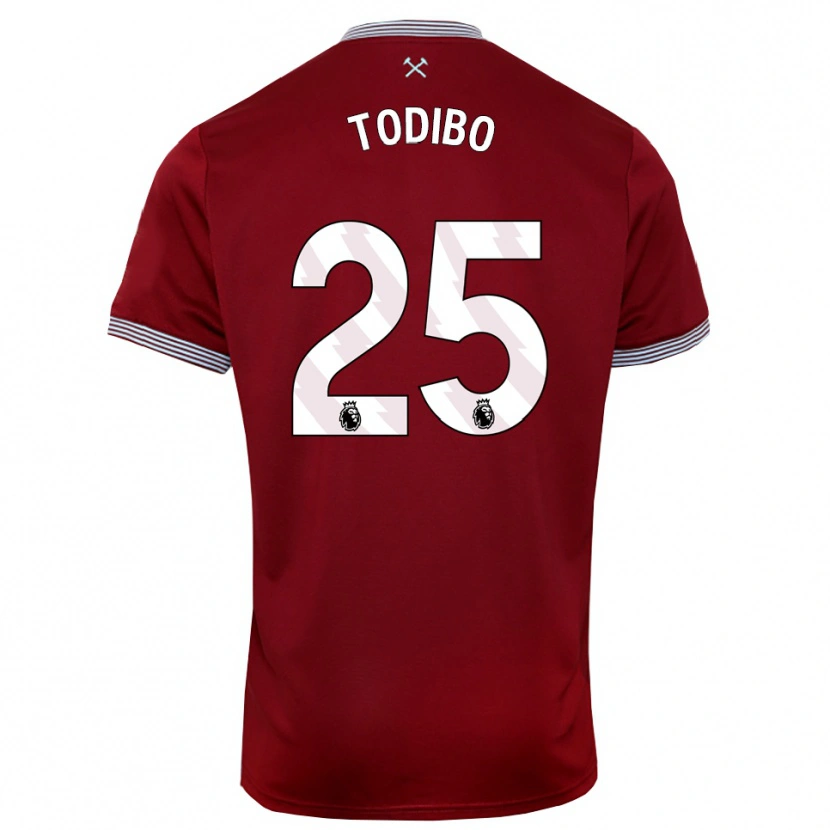 Danxen Dámské Jean-Clair Todibo #25 Burgundská Bílá Domů Hráčské Dresy 2025/26 Dres