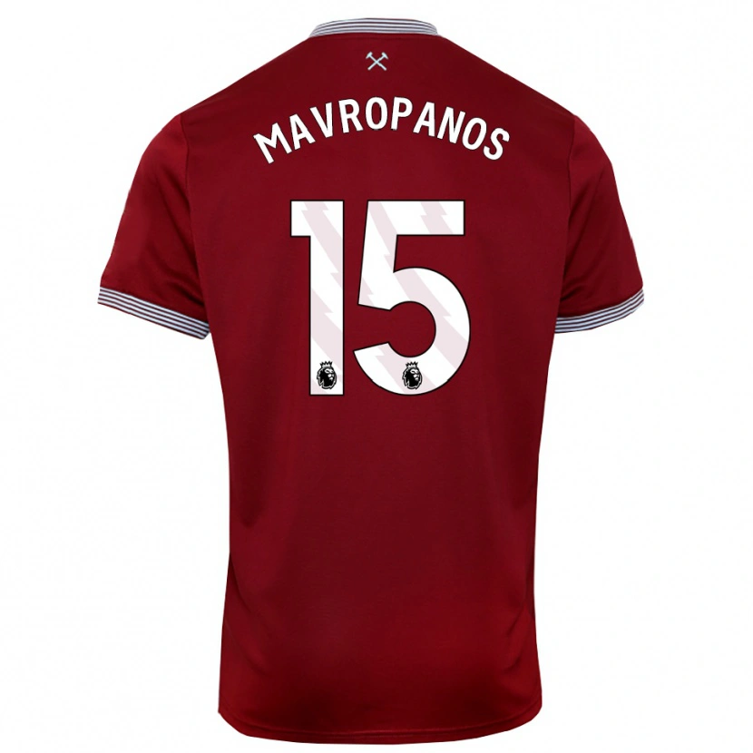 Danxen Dámské Konstantinos Mavropanos #15 Burgundská Bílá Domů Hráčské Dresy 2025/26 Dres