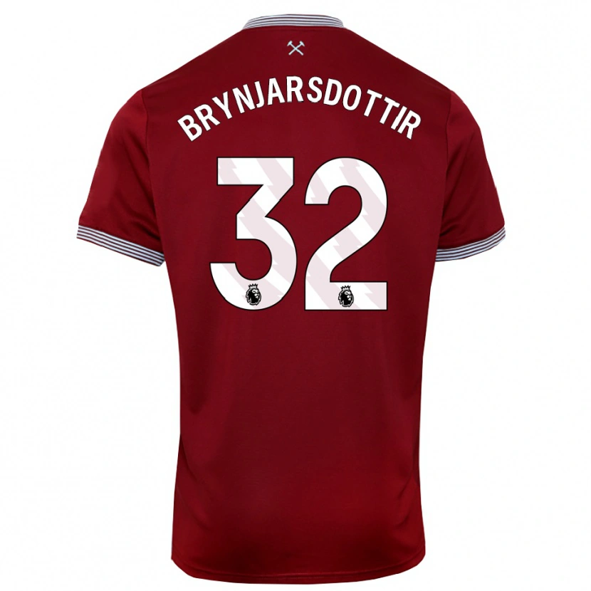 Danxen Dámské Dagny Brynjarsdottir #32 Burgundská Bílá Domů Hráčské Dresy 2025/26 Dres