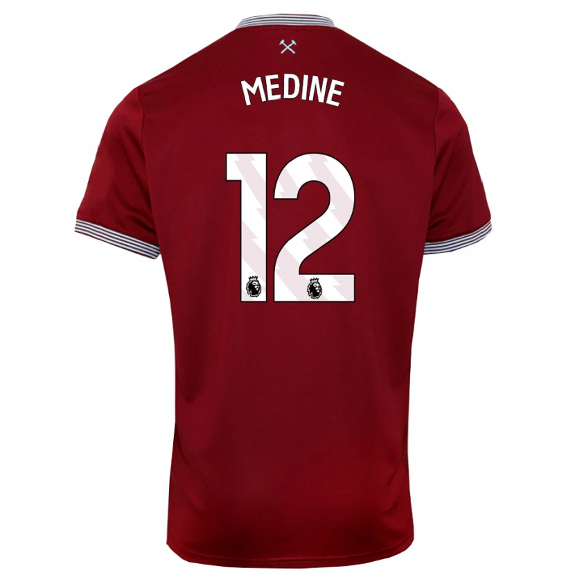 Danxen Dámské Jethro Medine #12 Burgundská Bílá Domů Hráčské Dresy 2025/26 Dres
