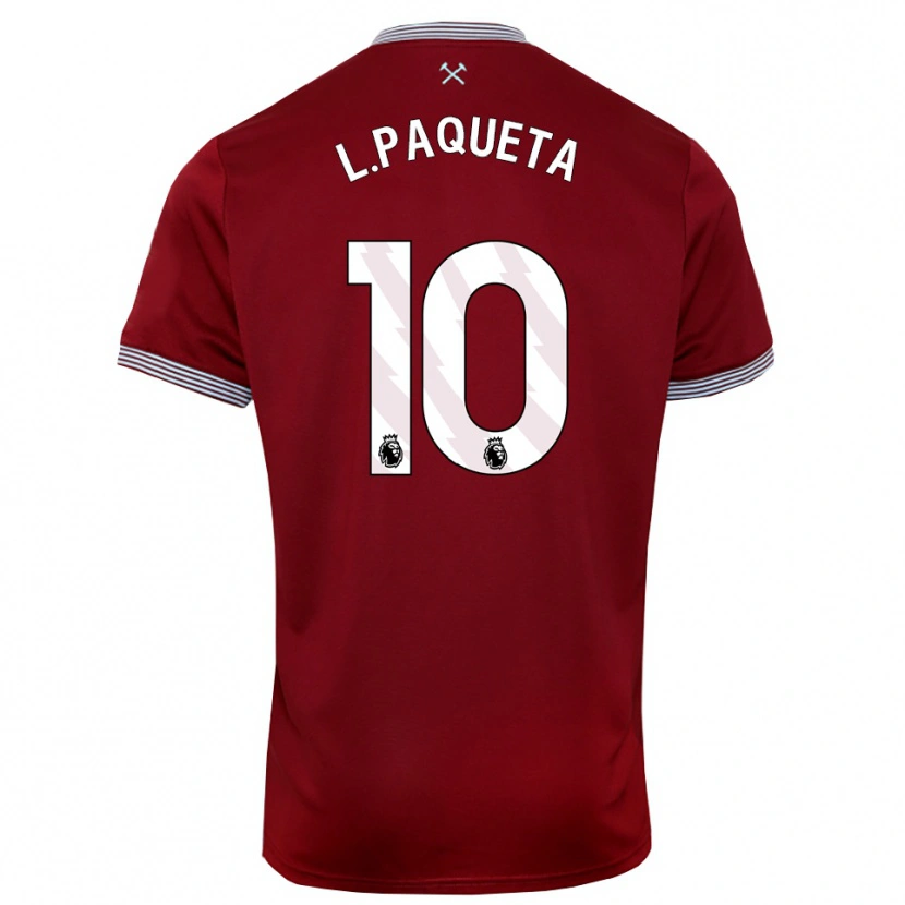 Danxen Dámské Lucas Paquetá #10 Burgundská Bílá Domů Hráčské Dresy 2025/26 Dres