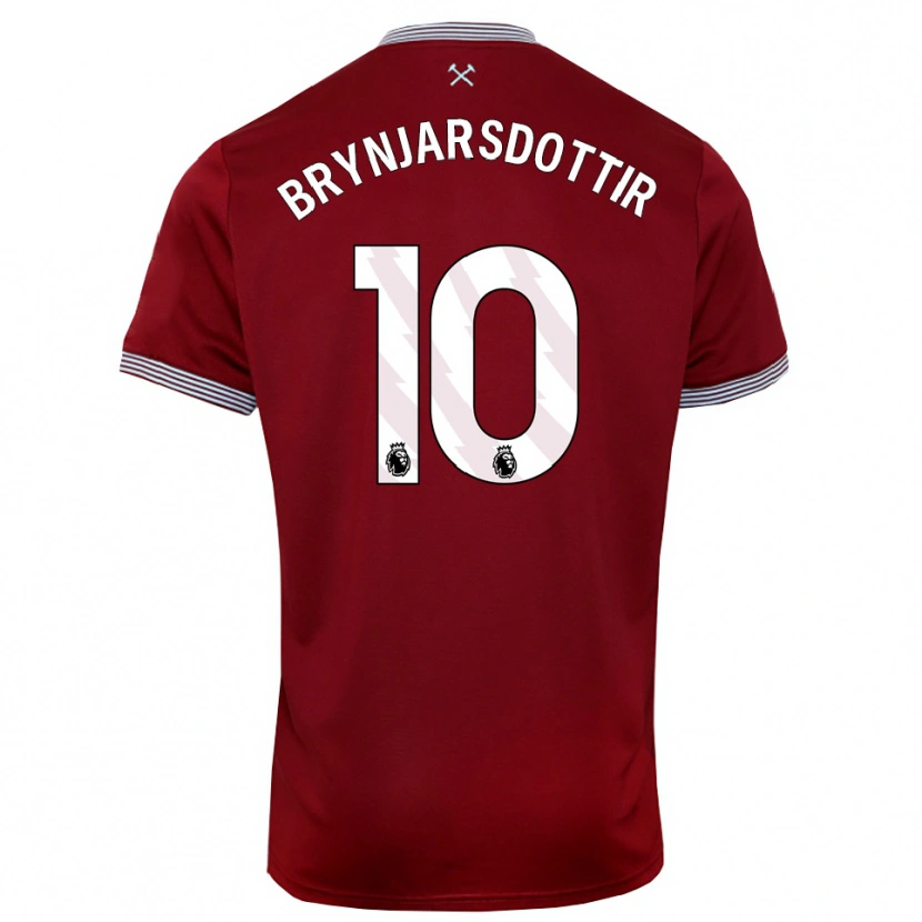 Danxen Dámské Dagný Brynjarsdóttir #10 Burgundská Bílá Domů Hráčské Dresy 2025/26 Dres