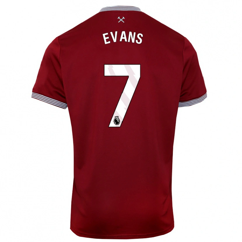 Danxen Dámské Lisa Evans #7 Burgundská Bílá Domů Hráčské Dresy 2025/26 Dres