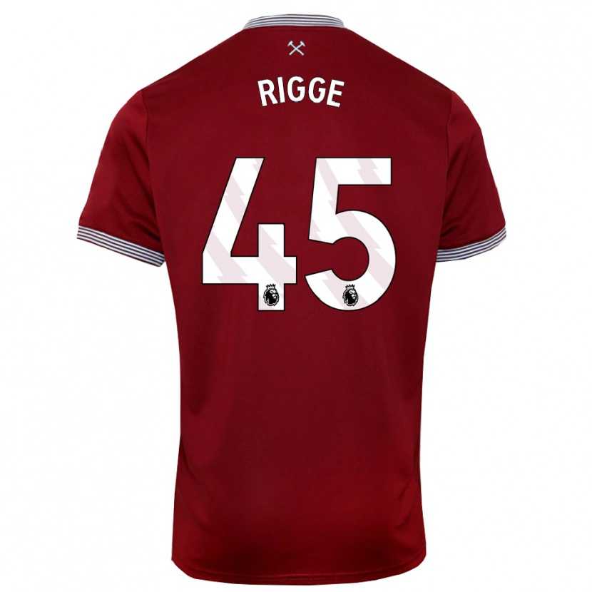 Danxen Dámské Daniel Rigge #45 Burgundská Bílá Domů Hráčské Dresy 2025/26 Dres