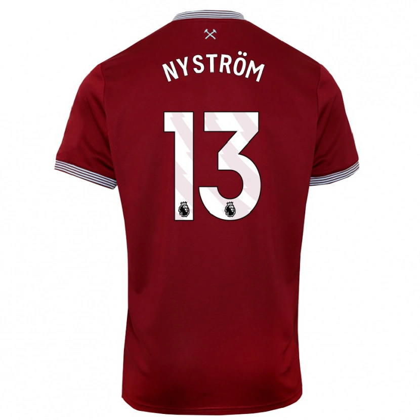 Danxen Dámské Eva Nyström #13 Burgundská Bílá Domů Hráčské Dresy 2025/26 Dres