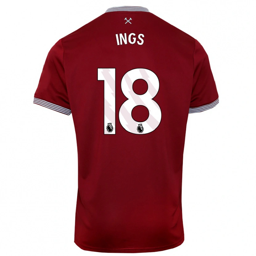 Danxen Dámské Danny Ings #18 Burgundská Bílá Domů Hráčské Dresy 2025/26 Dres