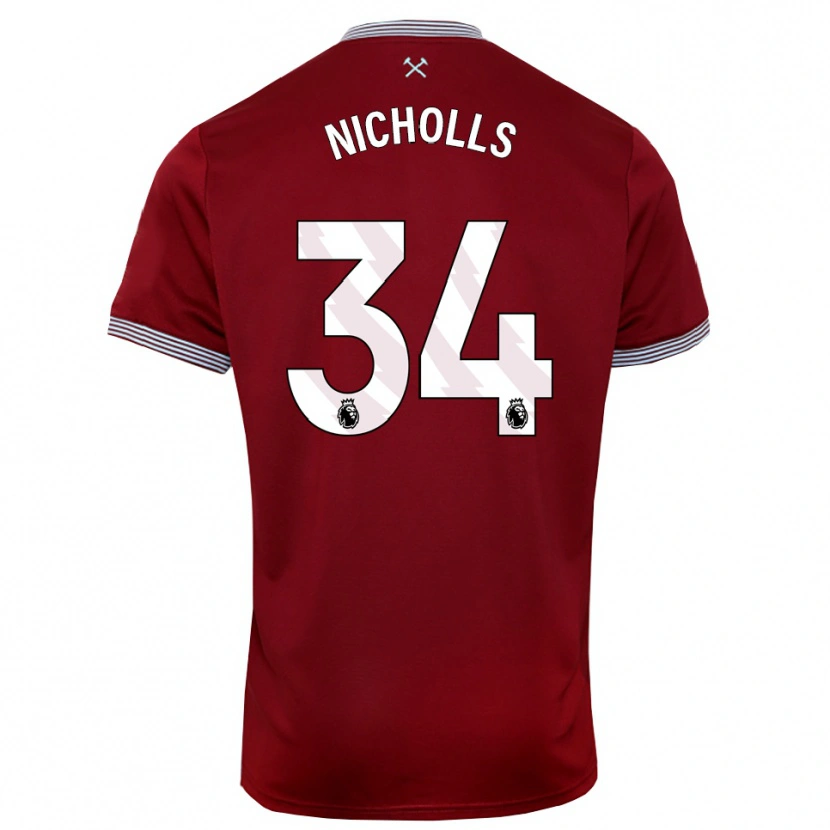 Danxen Dámské Macey Nicholls #34 Burgundská Bílá Domů Hráčské Dresy 2025/26 Dres