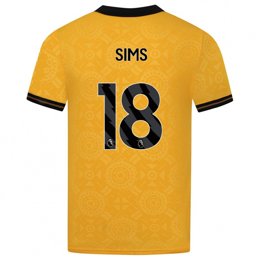 Danxen Dámské Amy Sims #18 Žlutá Černá Domů Hráčské Dresy 2025/26 Dres