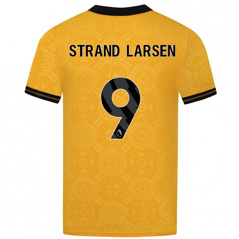 Danxen Dámské Jørgen Strand Larsen #9 Žlutá Černá Domů Hráčské Dresy 2025/26 Dres
