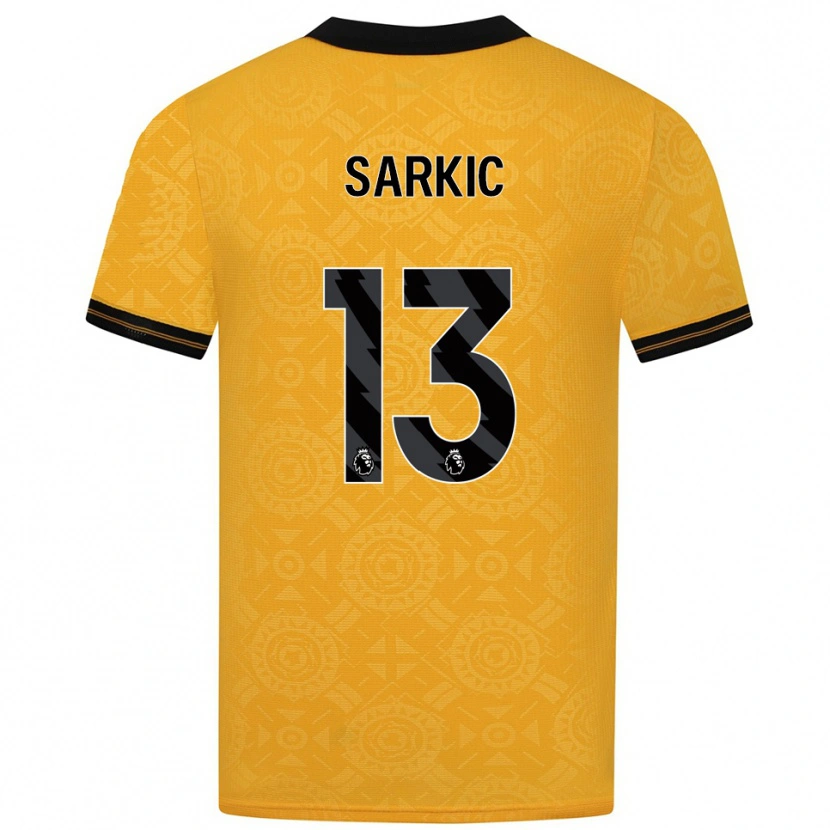 Danxen Dámské Matija Sarkic #13 Žlutá Černá Domů Hráčské Dresy 2025/26 Dres