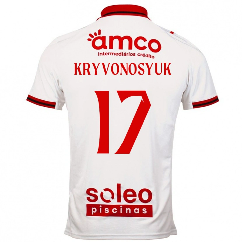 Danxen Dámské Leonardo Kryvonosyuk #17 Bílá Červená Daleko Hráčské Dresy 2025/26 Dres