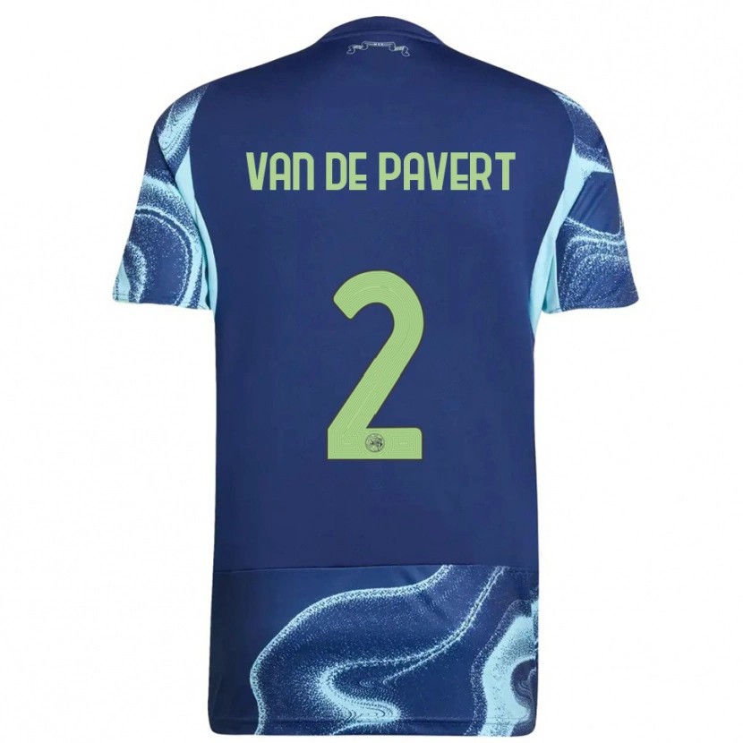 Danxen Dámské Ryan Van De Pavert #2 Tmavě Modrá Nebesky Modrá Daleko Hráčské Dresy 2025/26 Dres
