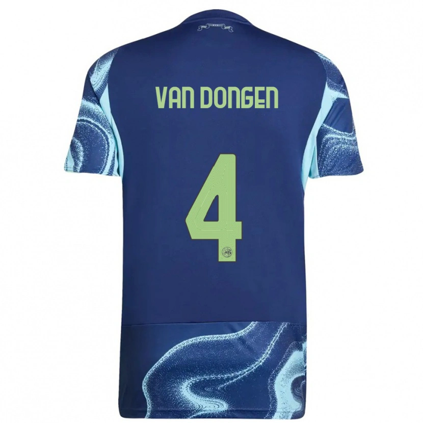 Danxen Dámské Bram Van Dongen #4 Tmavě Modrá Nebesky Modrá Daleko Hráčské Dresy 2025/26 Dres
