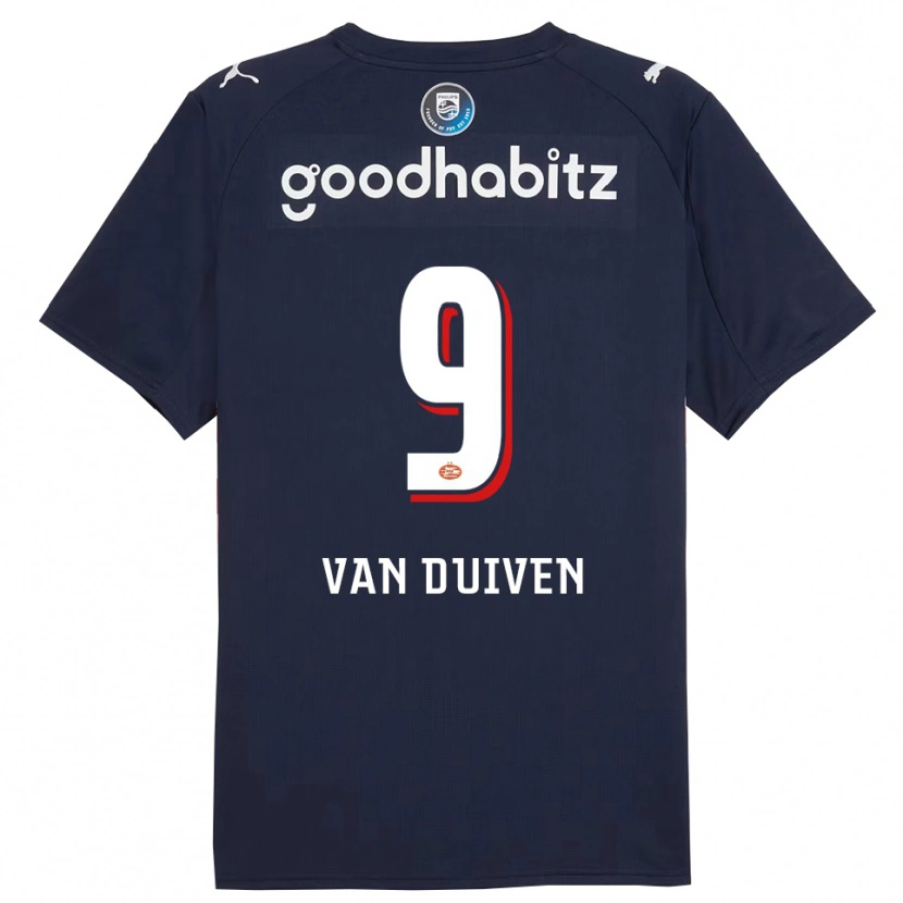 Danxen Dámské Robin Van Duiven #9 Tmavě Modrá Bílá Daleko Hráčské Dresy 2025/26 Dres