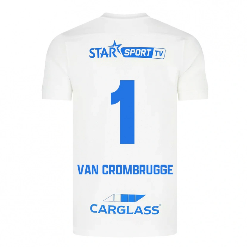 Danxen Dámské Hendrik Van Crombrugge #1 Bílá Modrá Daleko Hráčské Dresy 2025/26 Dres